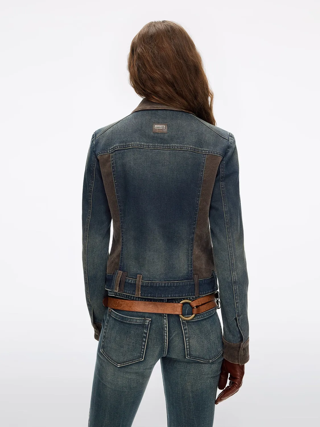 Miss Sixty Panelled denimjakke blå corduroy