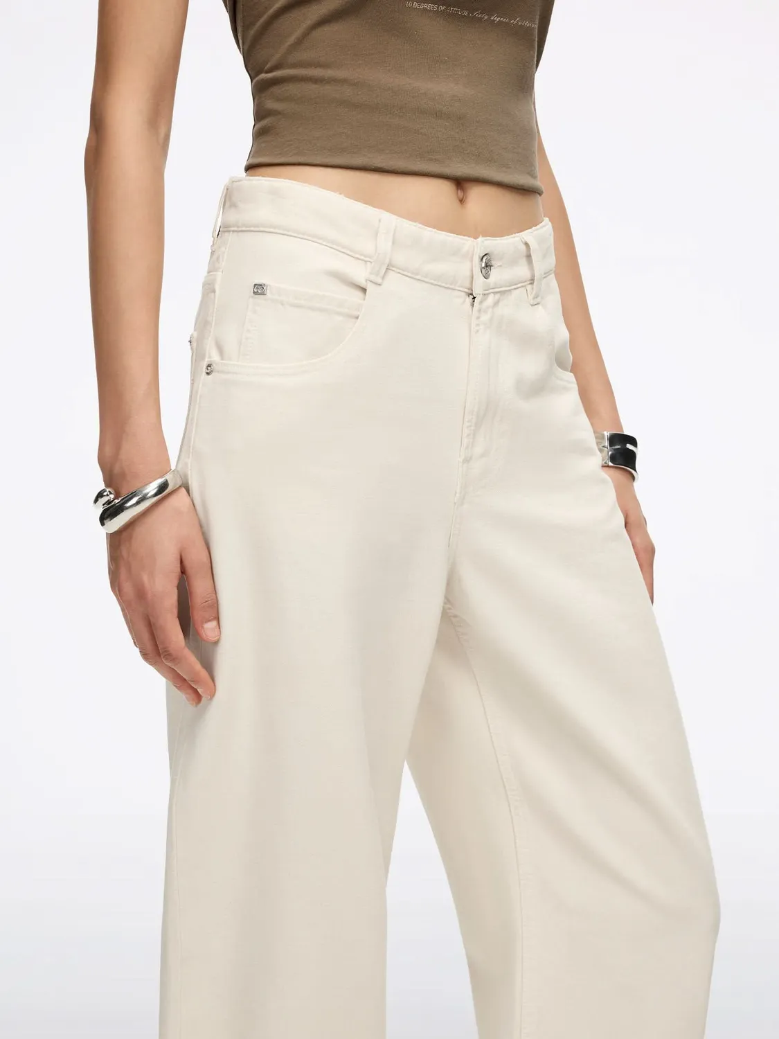 Miss Sixty Elizabeth barrel jeans beige bomuld