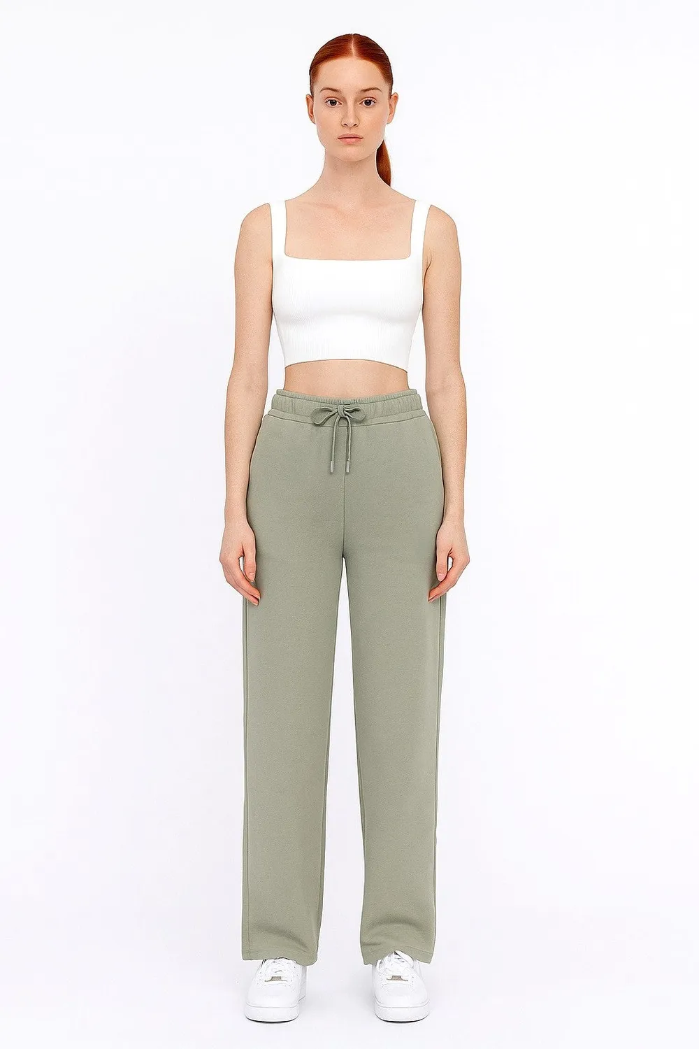 Organsk Straight-Leg sweatpants grå økologisk