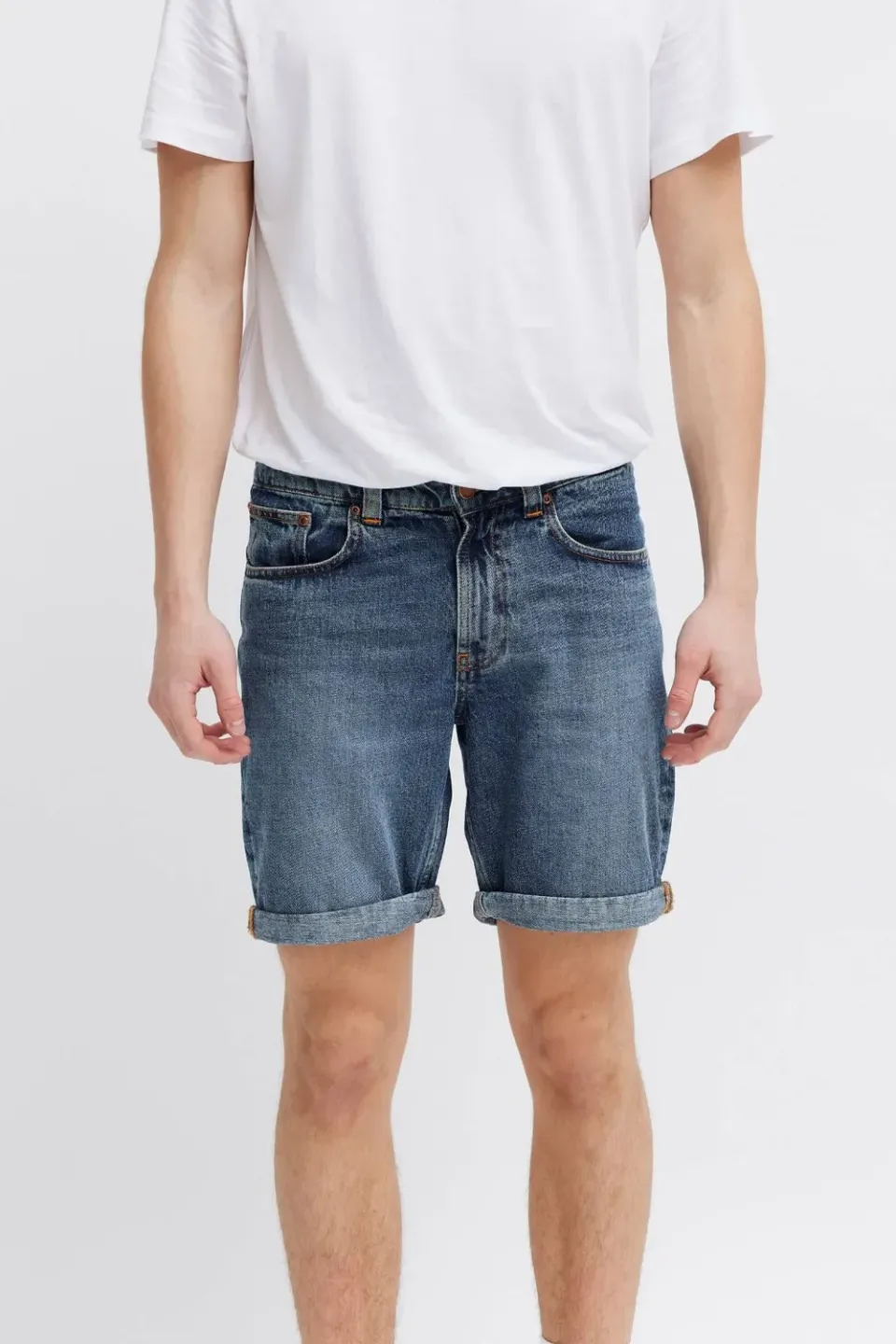 Organsk Atlantic shorts P denim mellemblå W30