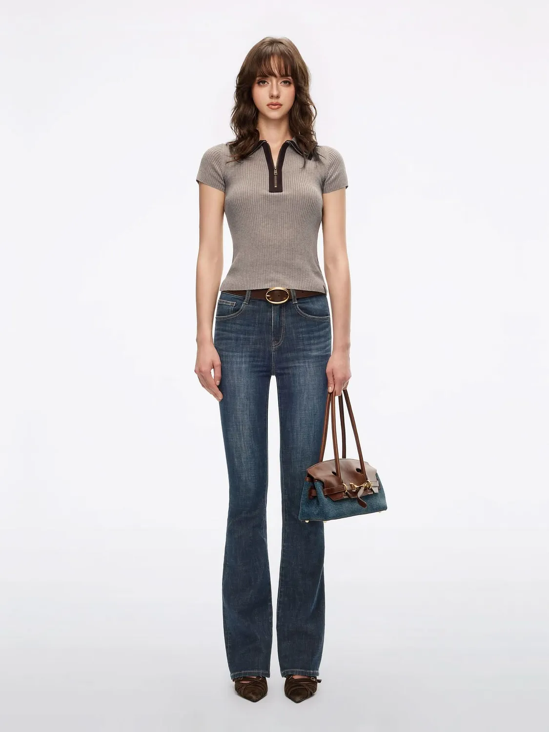 Miss Sixty flare jeans lyseblå stretch høj talje