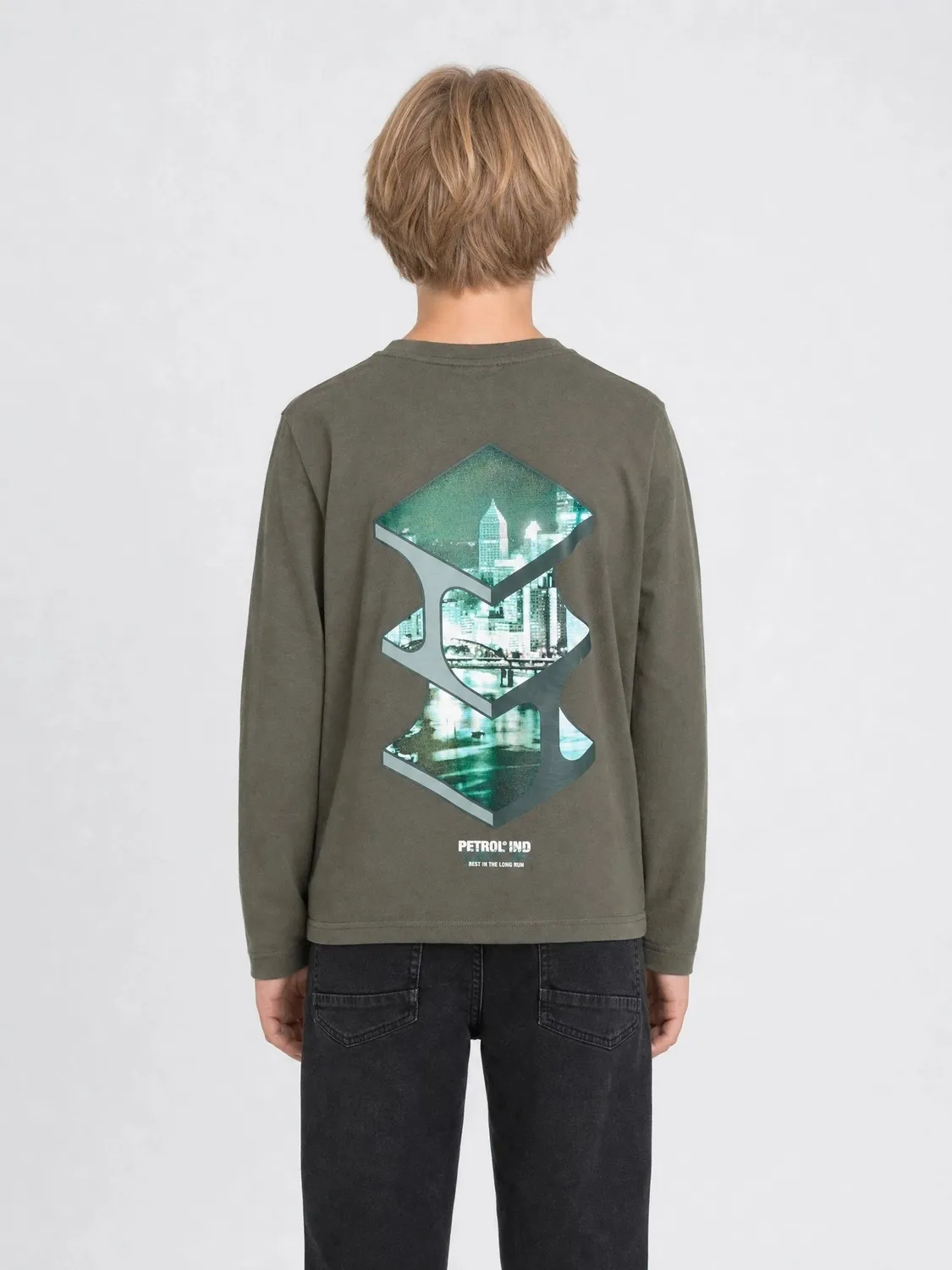 Petrol Industries Steellake longsleeve beluga bomuld børn