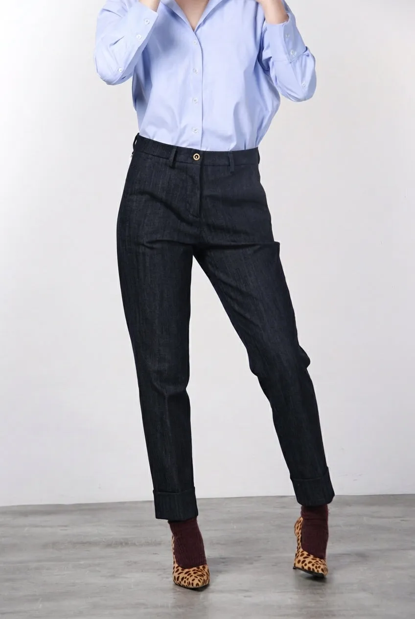 Mason's New York Carrot chinos navy stretch denim