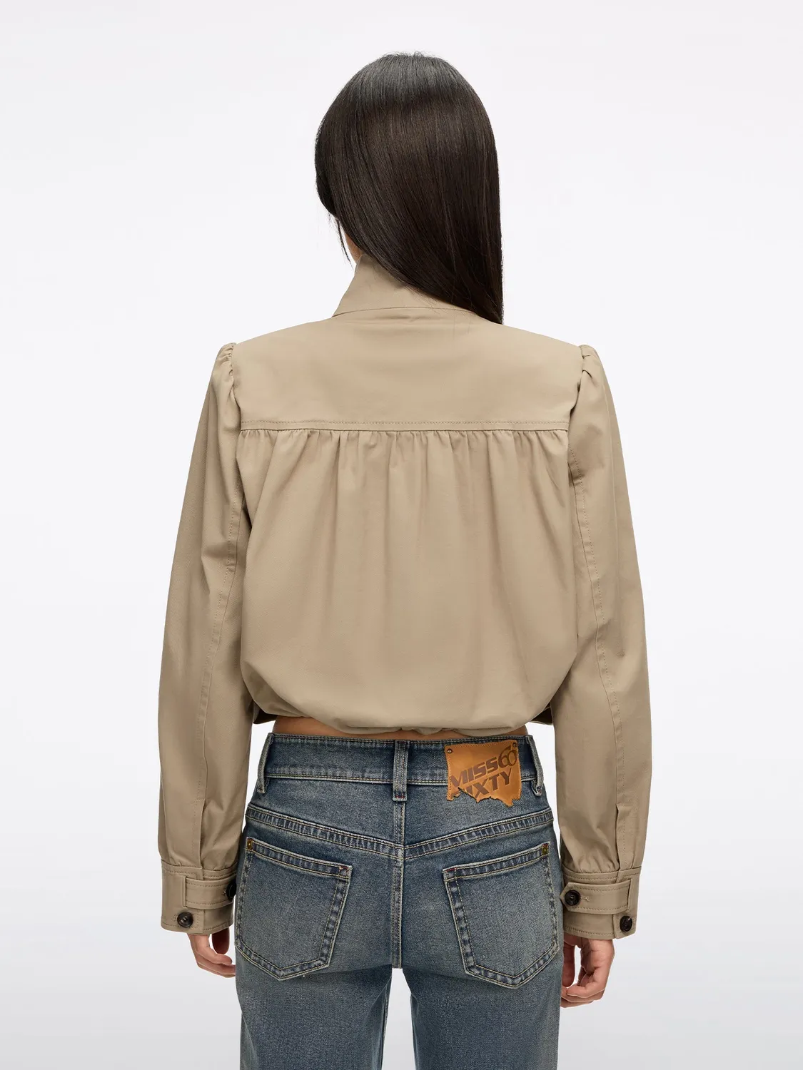 Miss Sixty trench jakke kaki cropped talje