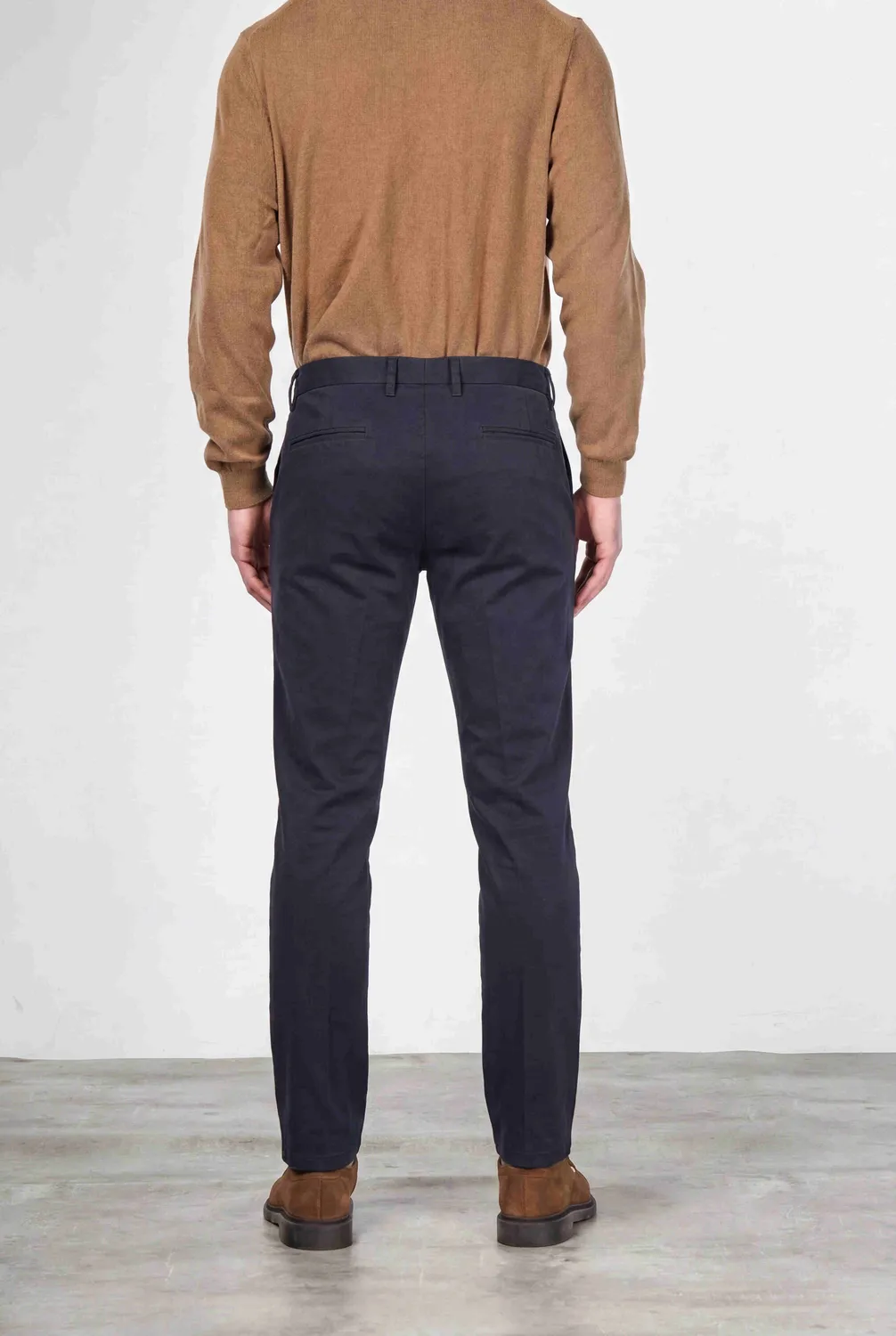Mason's Torino Flex chinobukser natblå slim fit satin