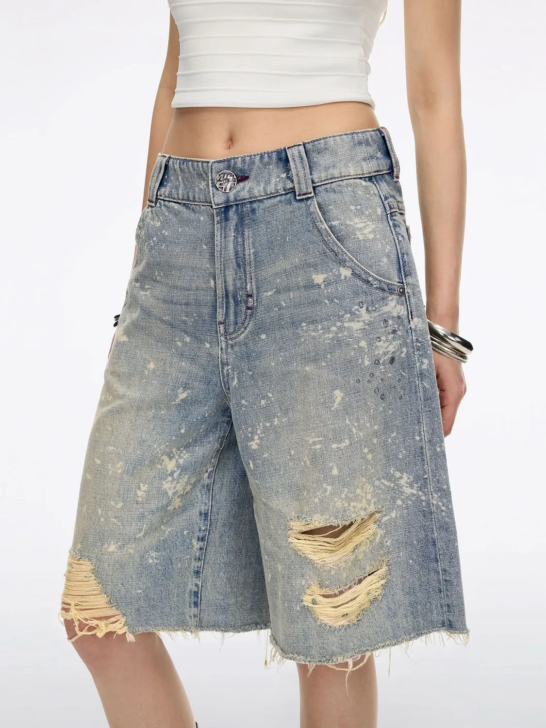 Miss Sixty Bermuda denimshorts vintage light blue slidt