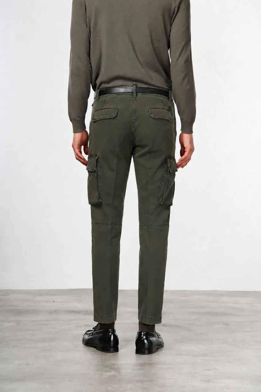 Mason's Chile Extra Slim cargobukser skovgrøn stretch