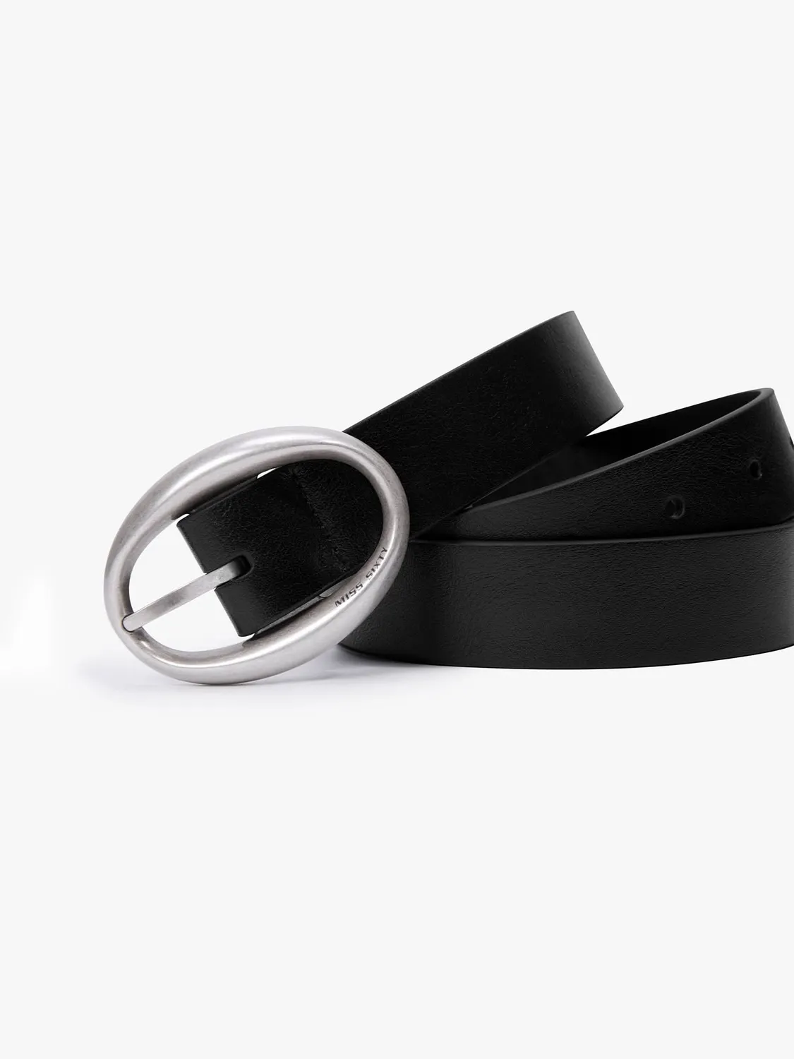 Miss Sixty læderbælte ringspænde fersken ægte læder