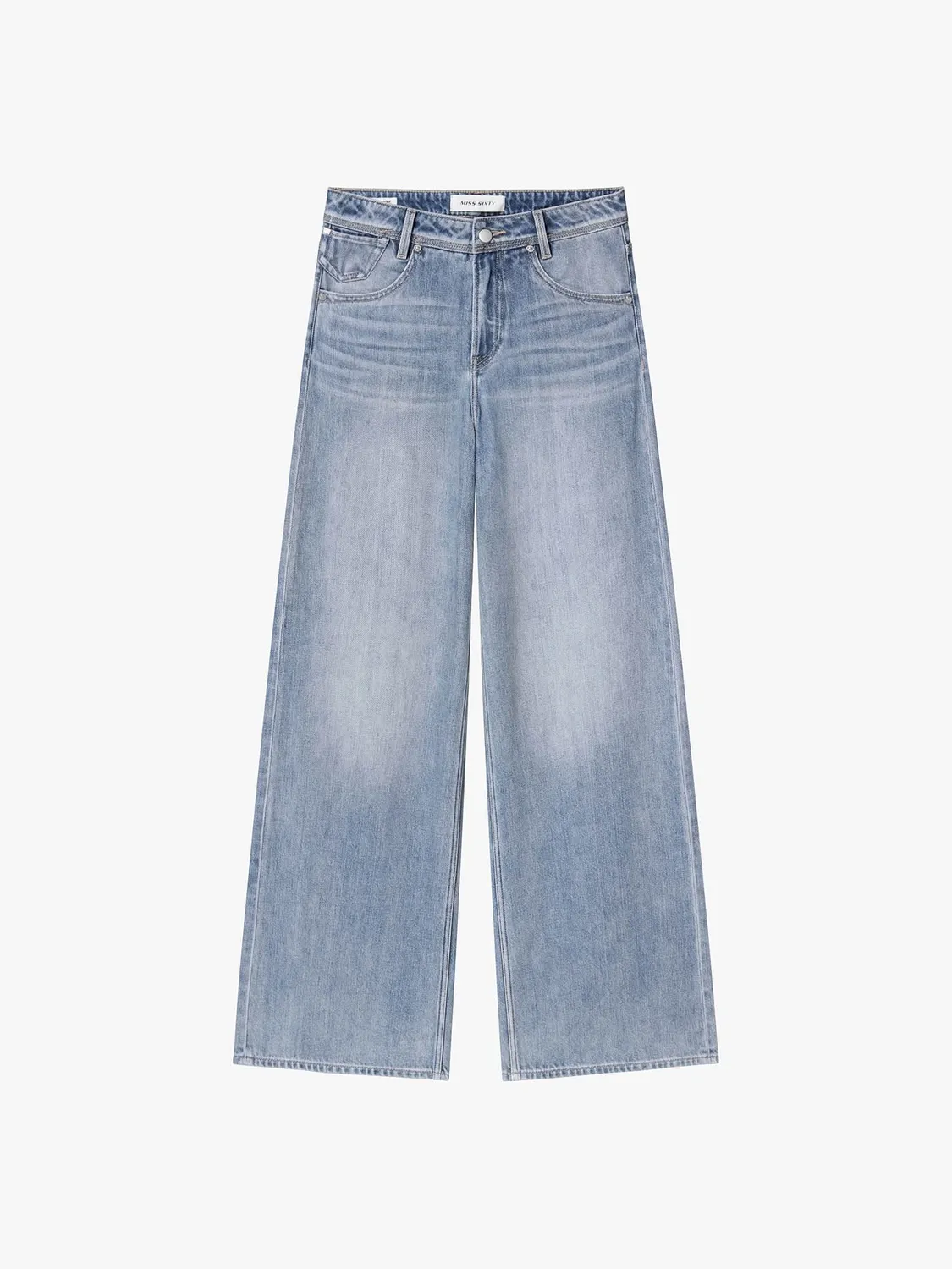 Miss Sixty Jasmine wide leg jeans mellemblå hørblanding