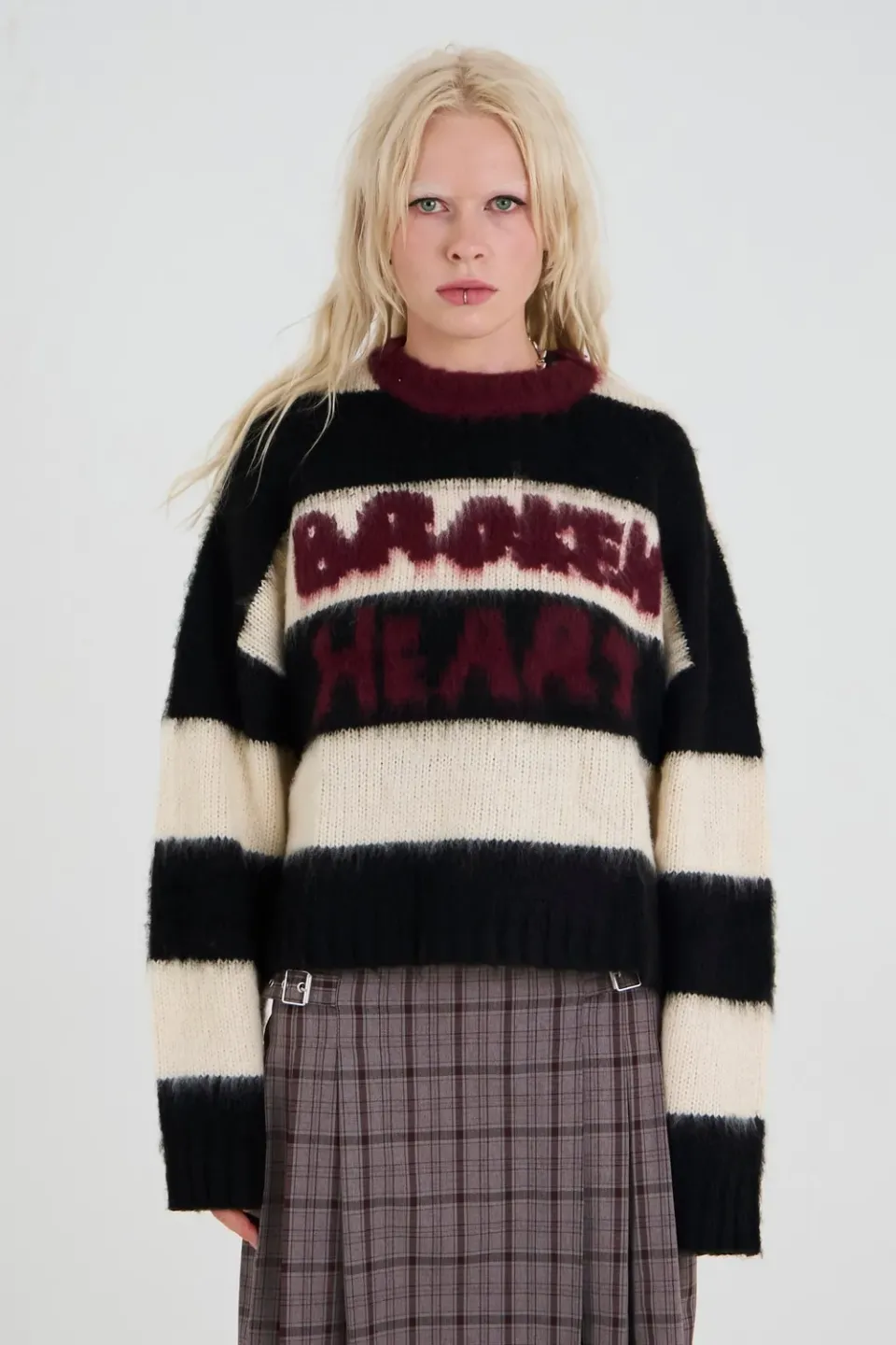 THE RAGGED PRIEST Tragic strik stribet fluffy oversize