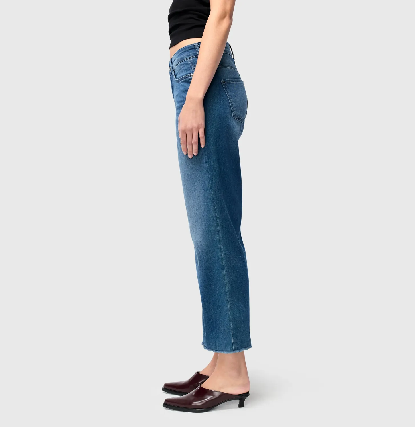 MAC Dream Wide cropped jeans mellemblå wide fit