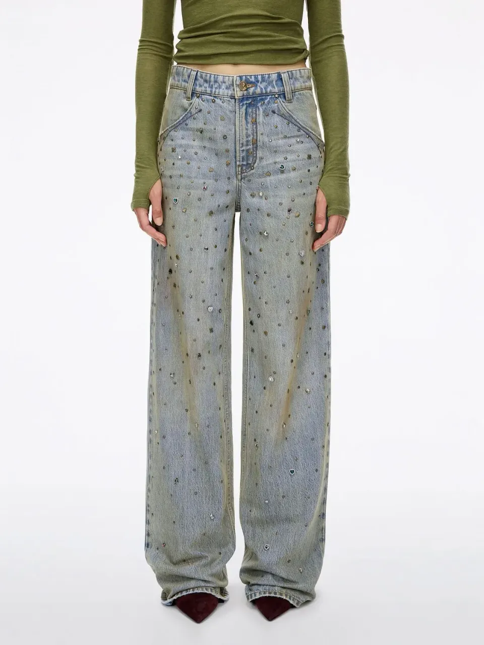 Miss Sixty Beaded Straight jeans retro blue hoej talje