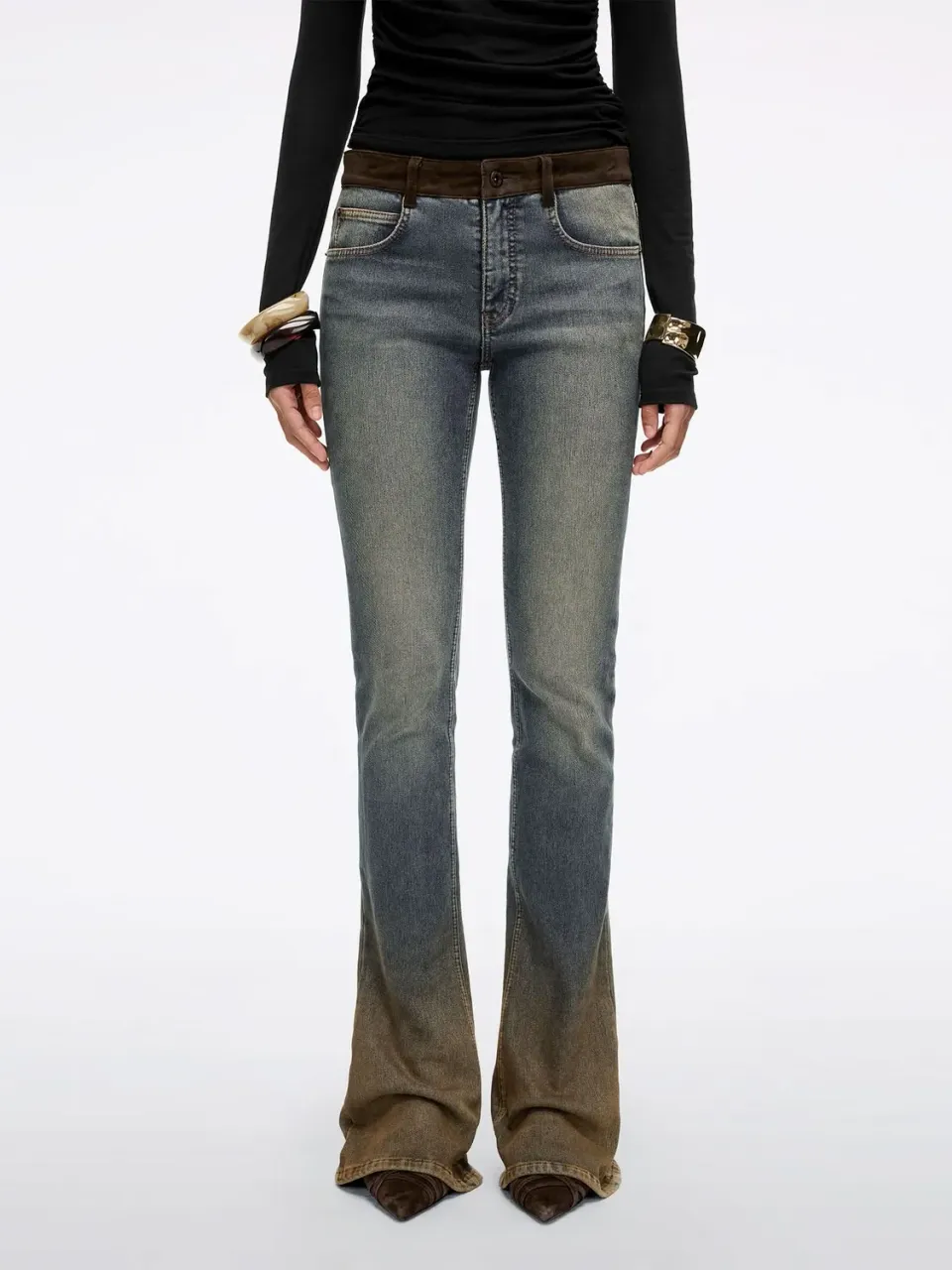 Miss Sixty Patchwork Flare jeans blå stretch