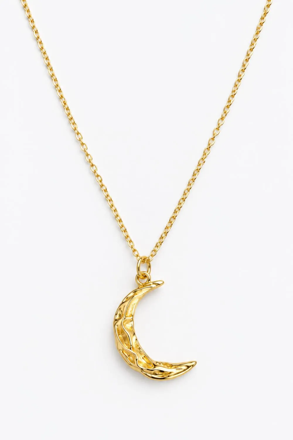 Organsk Crescent Moon halskæde guld månevedhæng