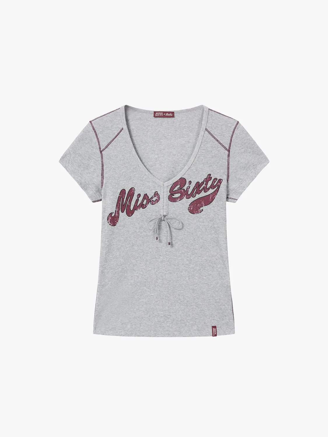Miss Sixty Logo T-shirt lysegrå slim fit