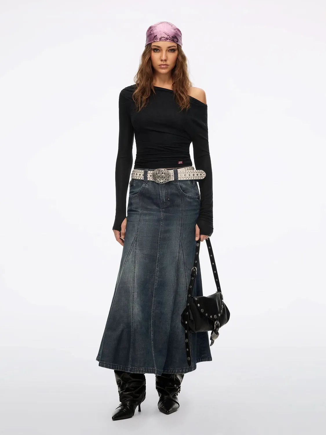 Miss Sixty 6M3SJ16100 Langærmet T-shirt Sort Asymmetrisk