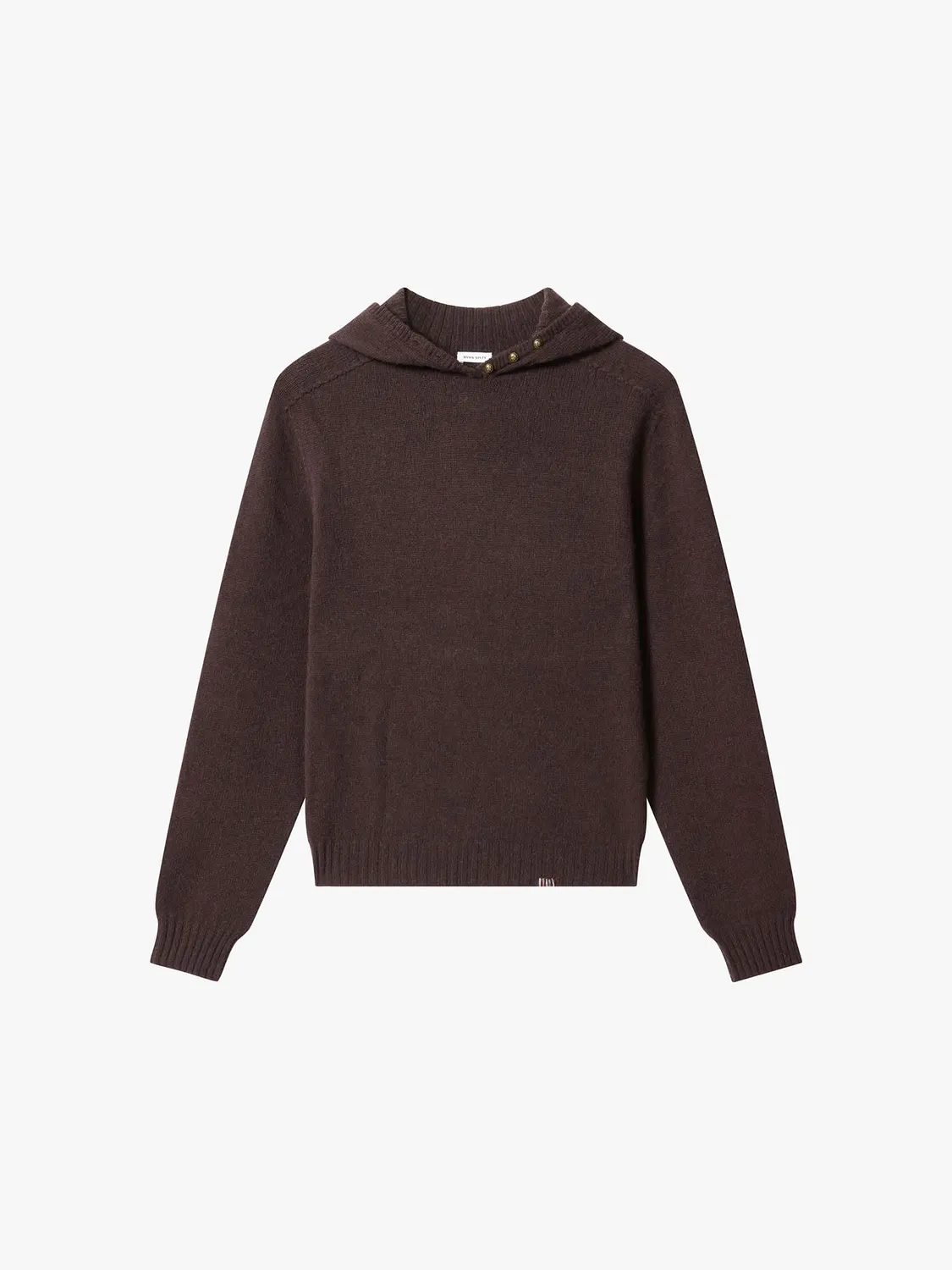 Miss Sixty Hooded Wool Knit Top striktrøje brun merino