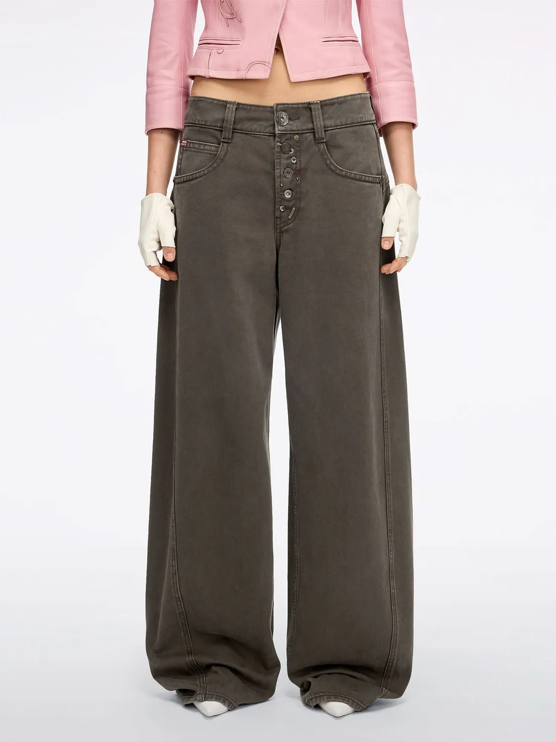 Miss Sixty Multi-Button barrel jeans brun afslappet