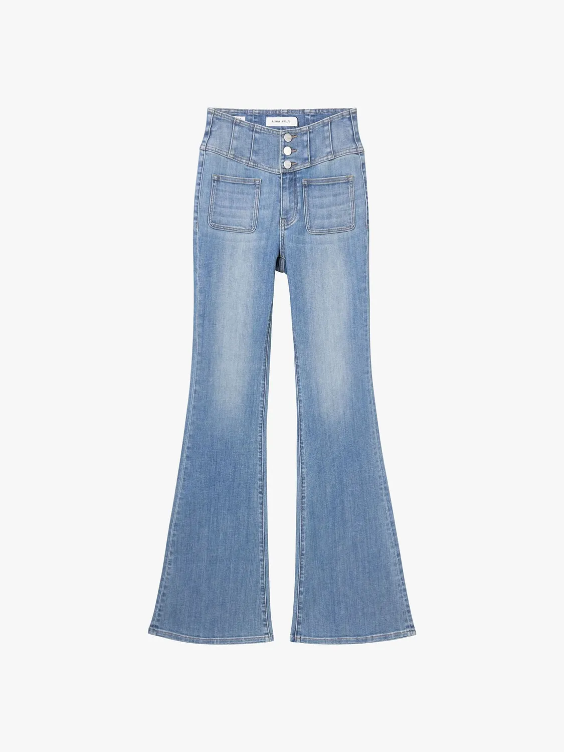 Miss Sixty Glenda Plus 5 flare jeans mellemblå høj talje