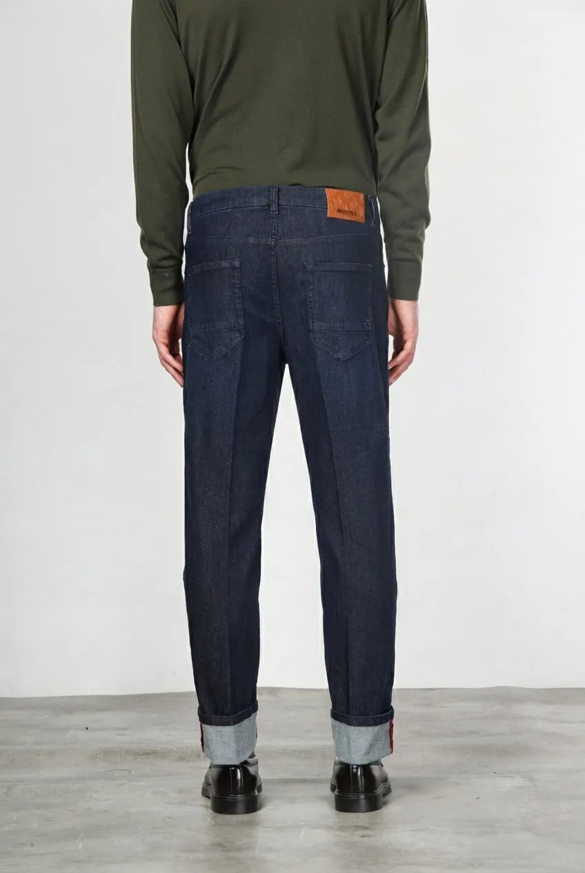 Mason's Harris 5-pocket navy carrot denim