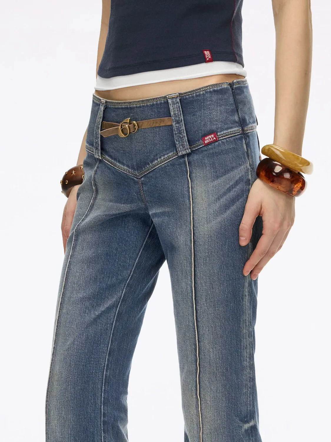 Miss Sixty 6M1JJ38900F89 flare jeans blå stretch