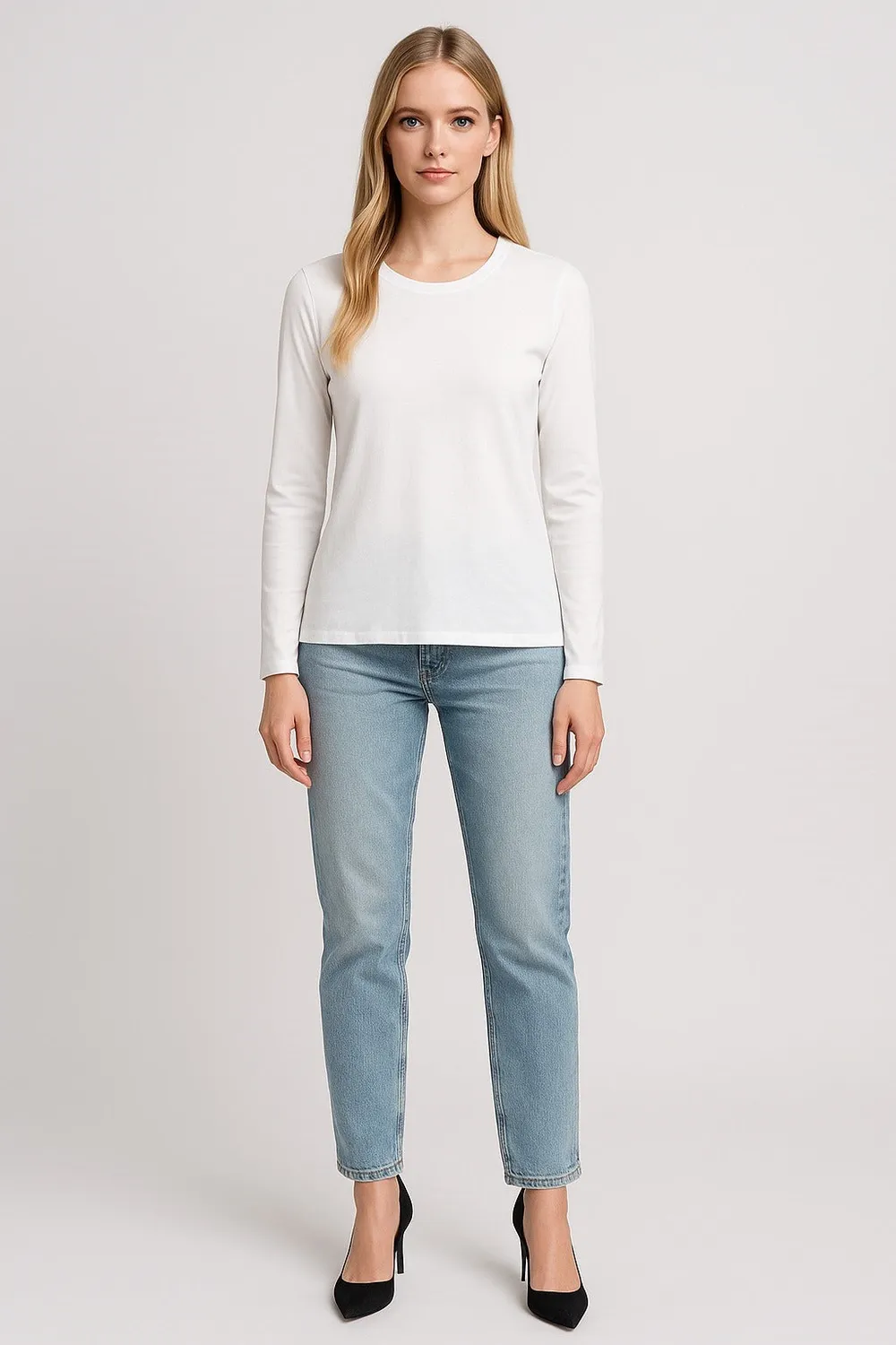 Organsk Classic langærmet t-shirt sort økologisk