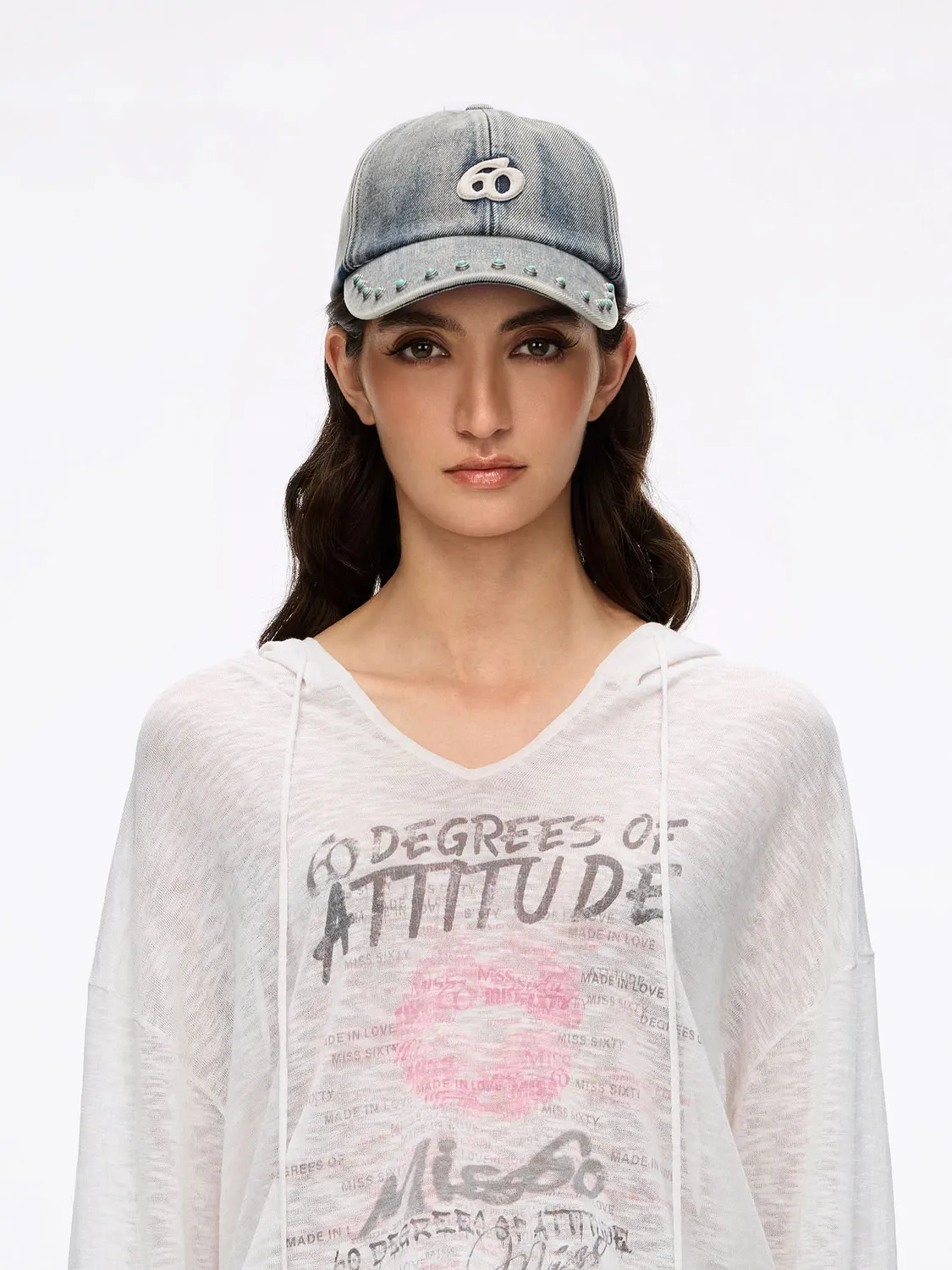 Miss Sixty Patchwork baseball cap blå denim