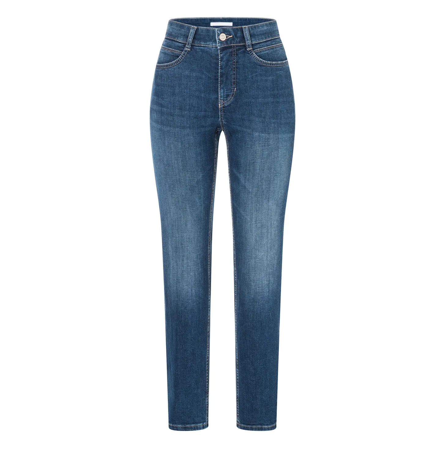 MAC Angela straight jeans mellemblå stretch
