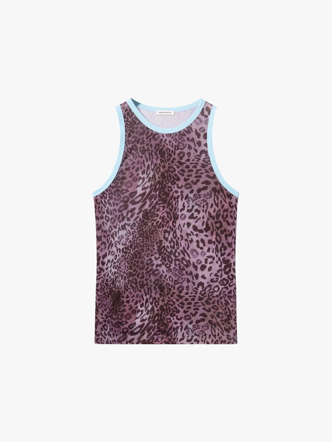 Miss Sixty Leopard top lilla ærmeløs med pouch