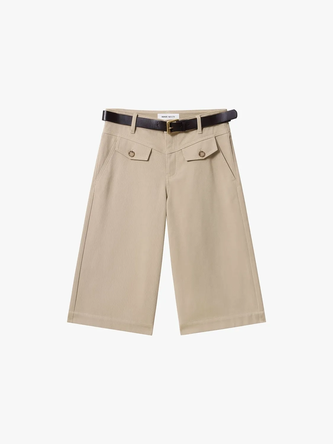 Miss Sixty bermudashorts lyse khaki bælte