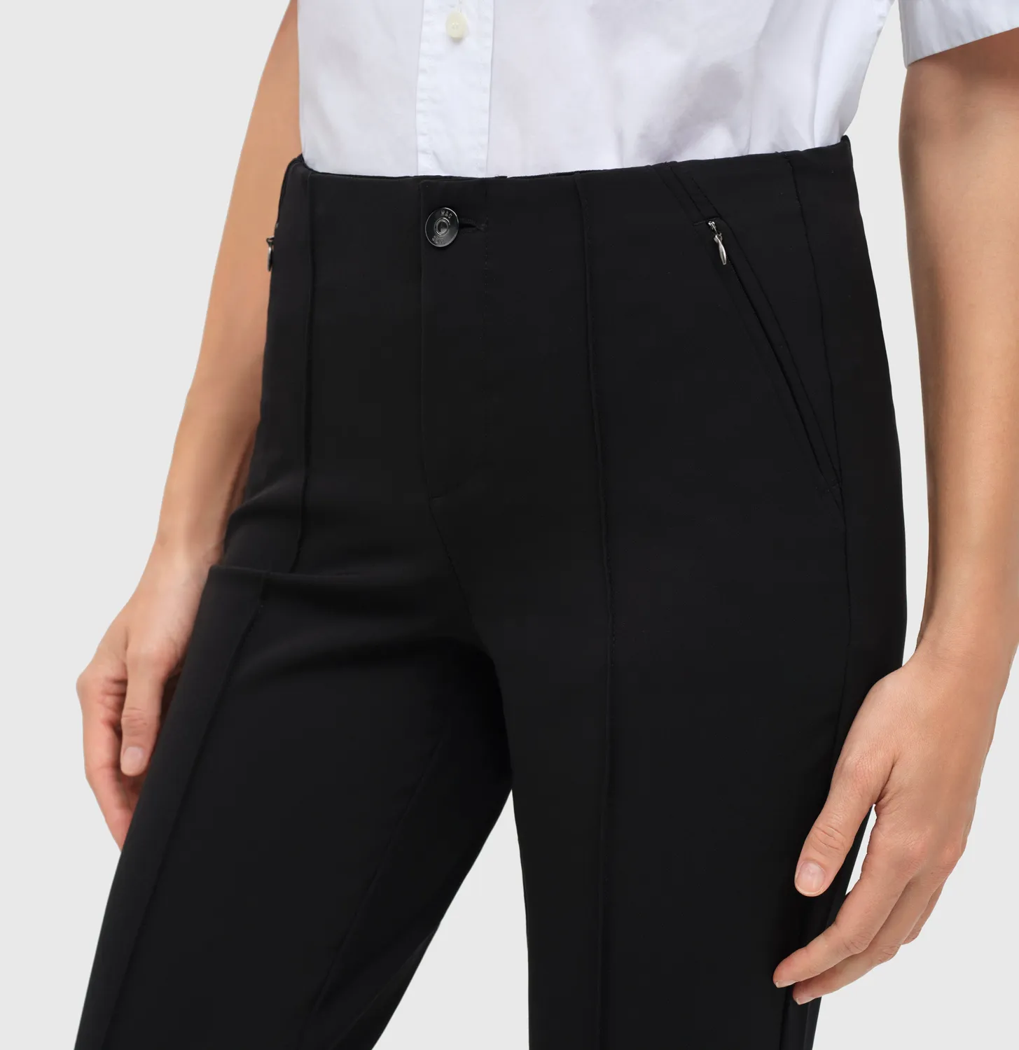 MAC Anna Zip bukser sort slim fit