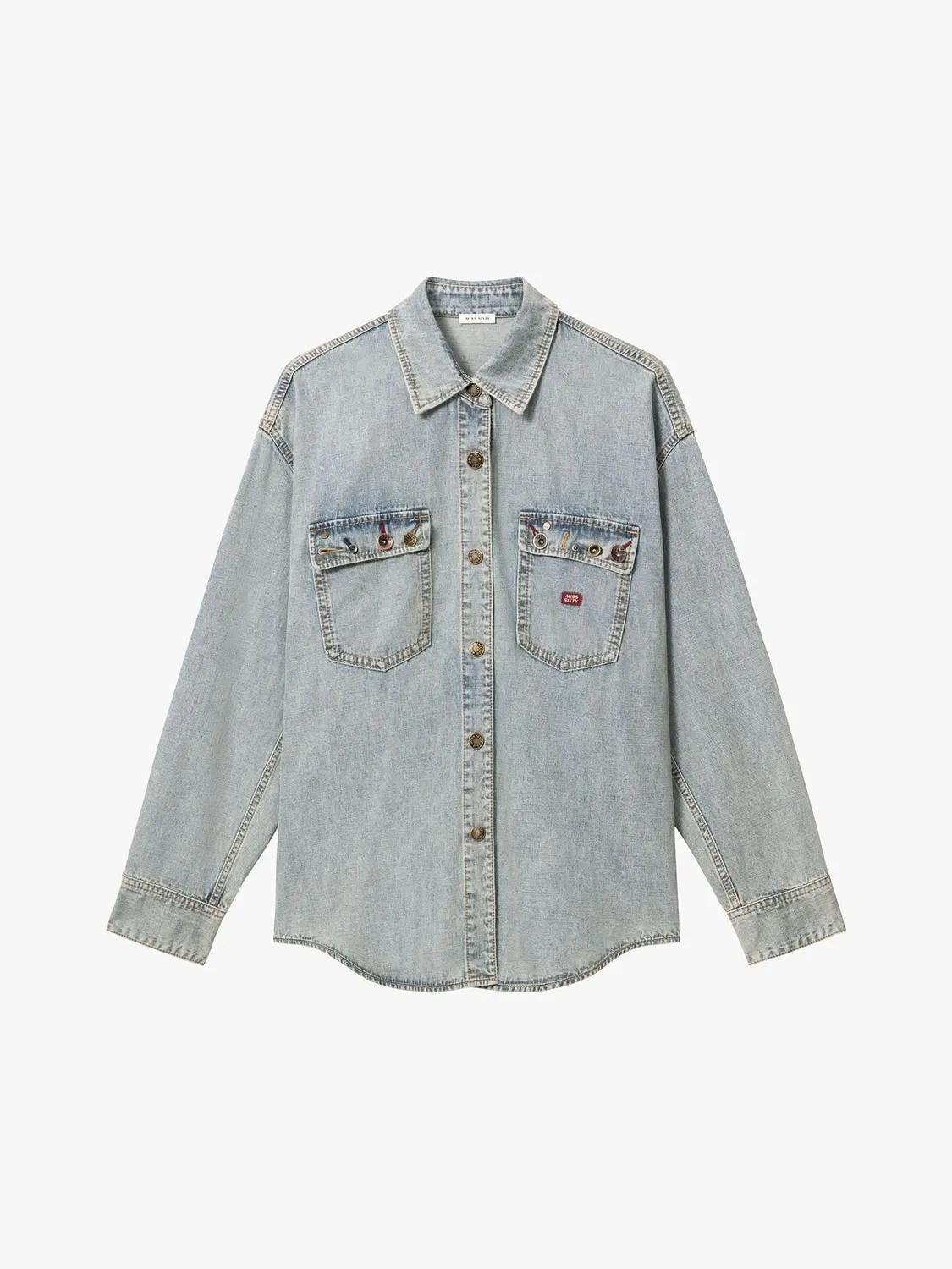 Miss Sixty Multi-Button denimskjorte lyseblå stretch