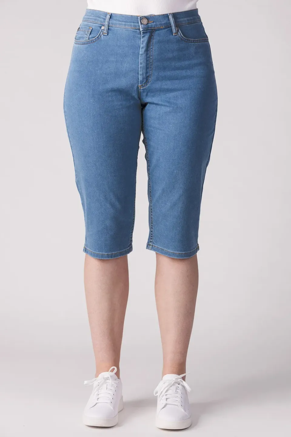 Merrytime 15661-432-20 Slim shorts lys denim stræk