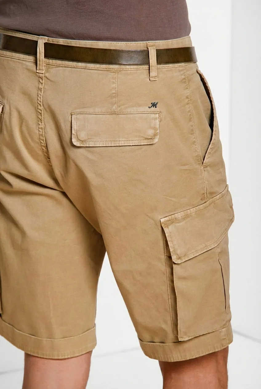 Mason's Chile Slim cargo shorts beige satin
