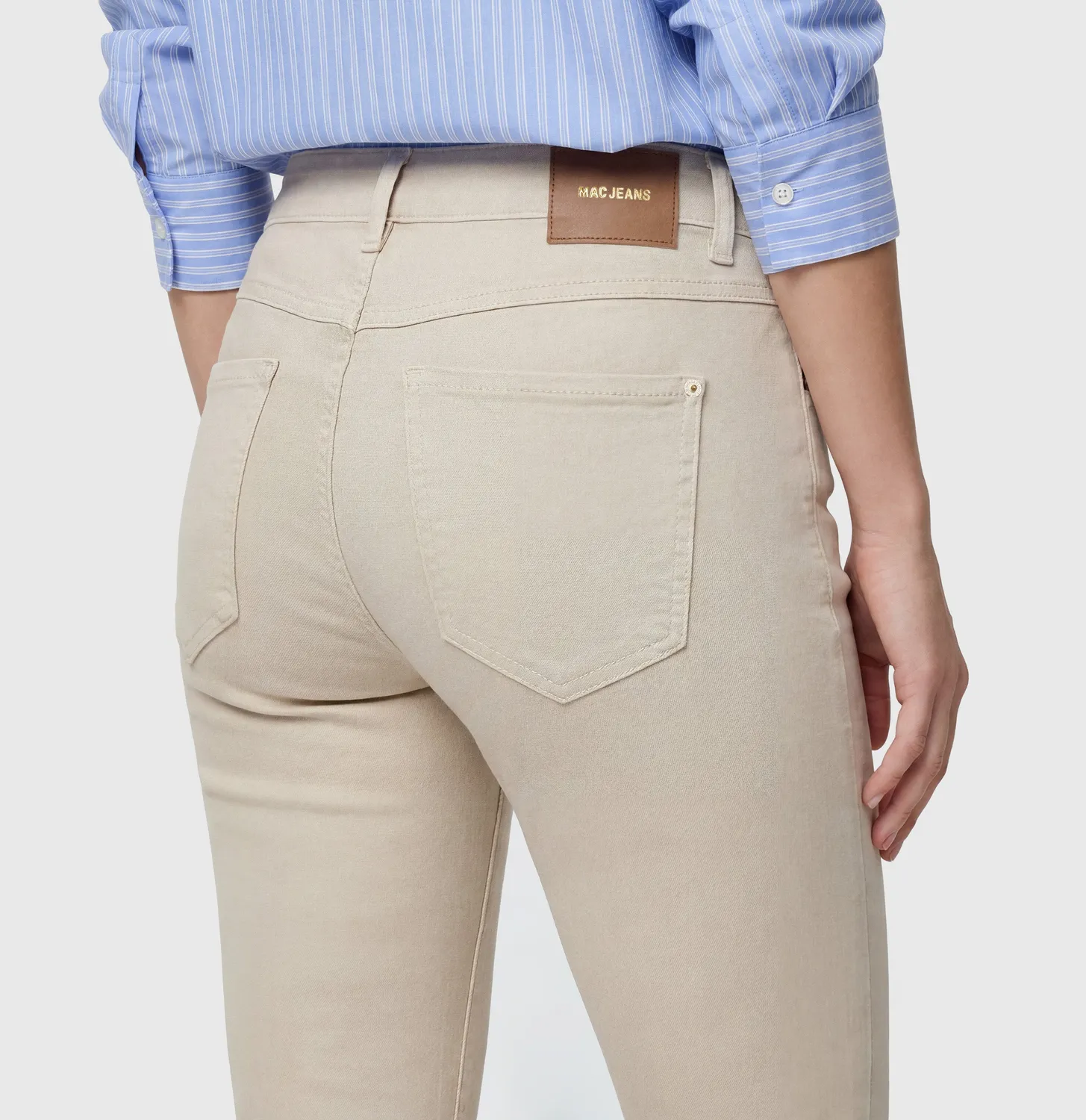 MAC Dream 5403-00-0351 cropped jeans beige straight fit