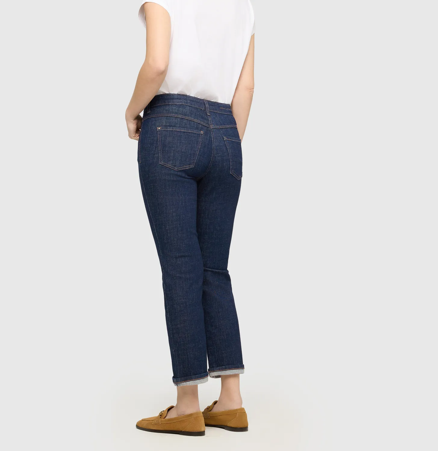 MAC Dream Cropped Authentic jeans mørkeblå straight fit