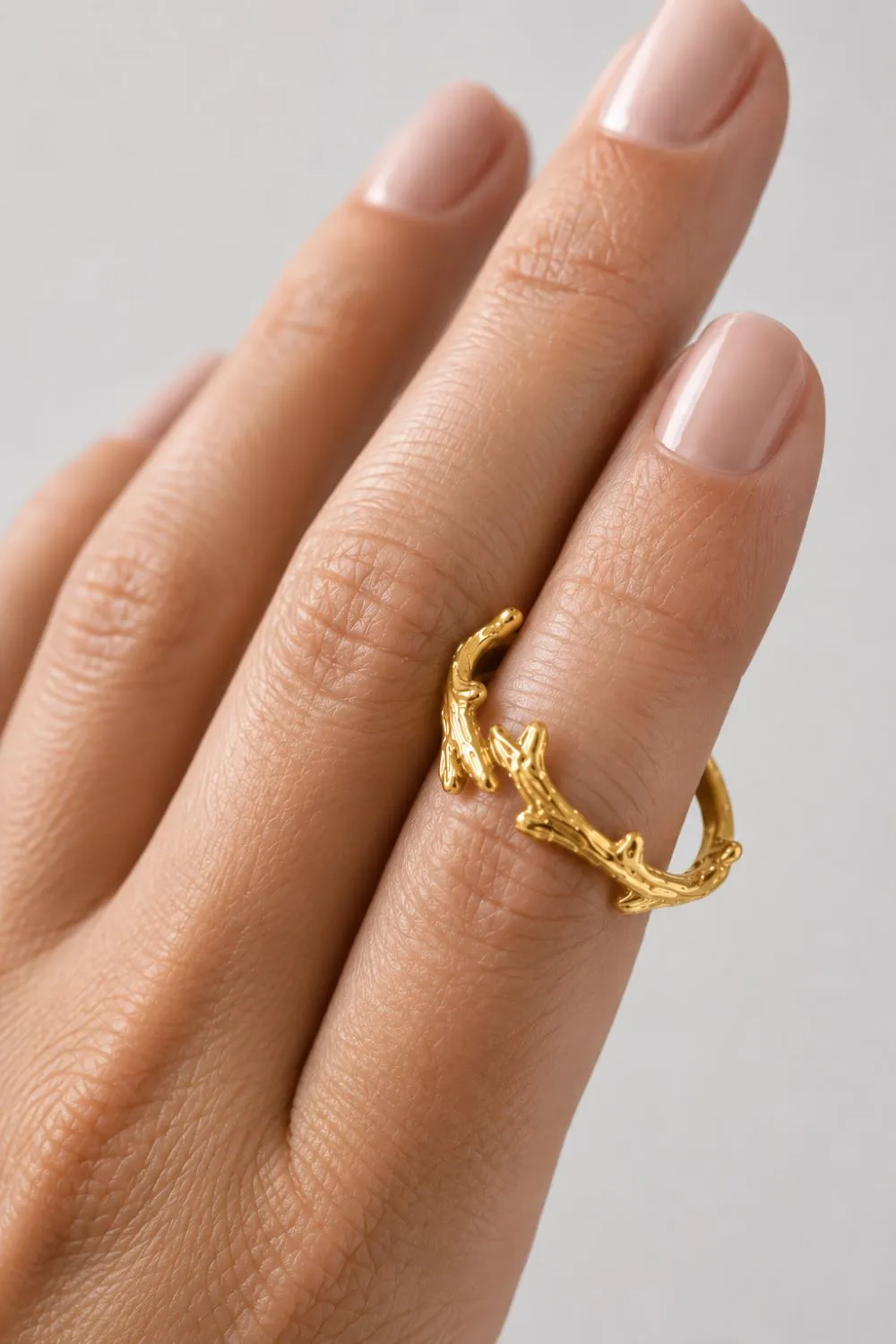 Organsk Golden Vines Ring ring guld justerbar
