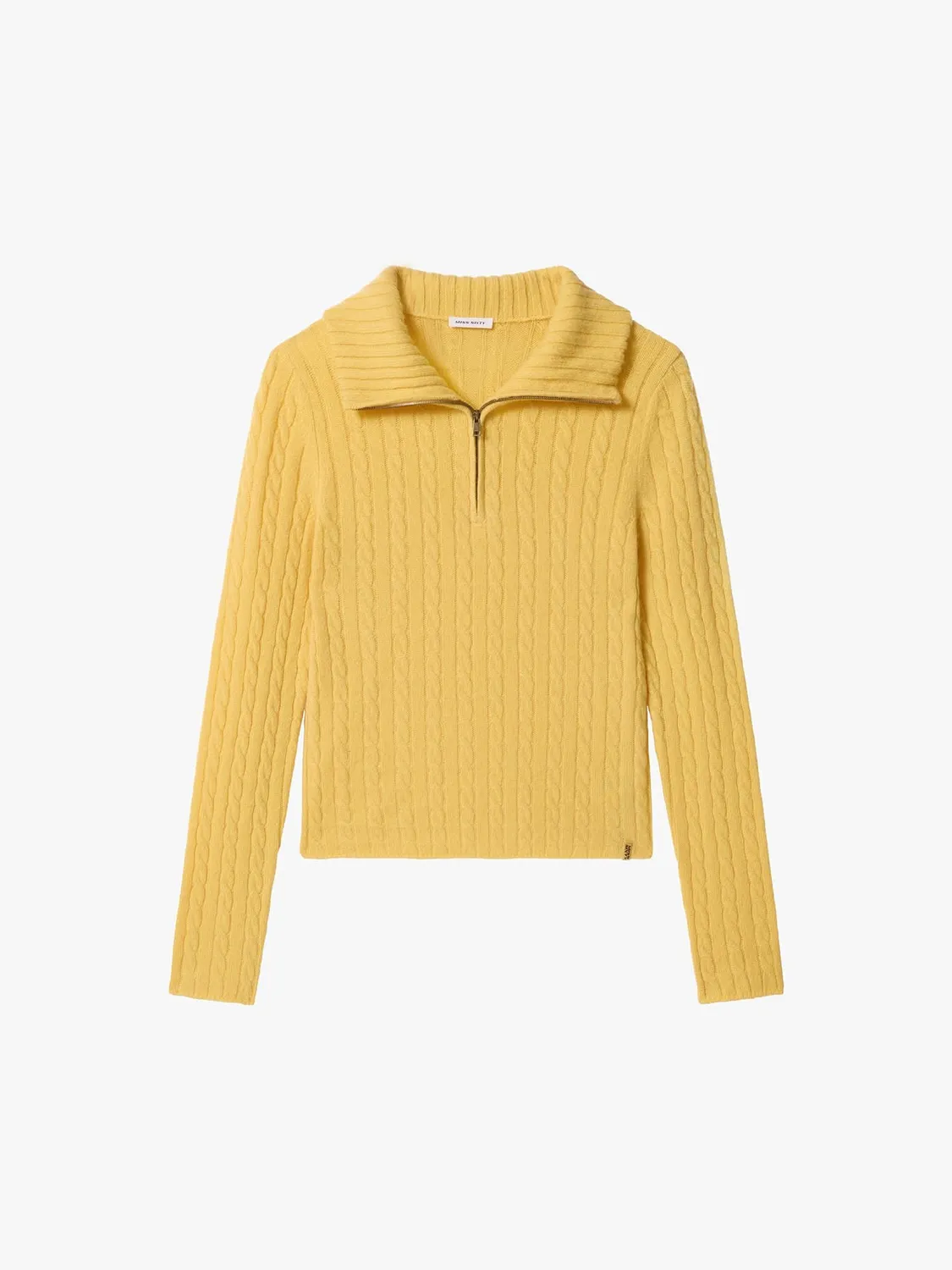 Miss Sixty kabelstrik cashmere sweater gul 100% cashmere