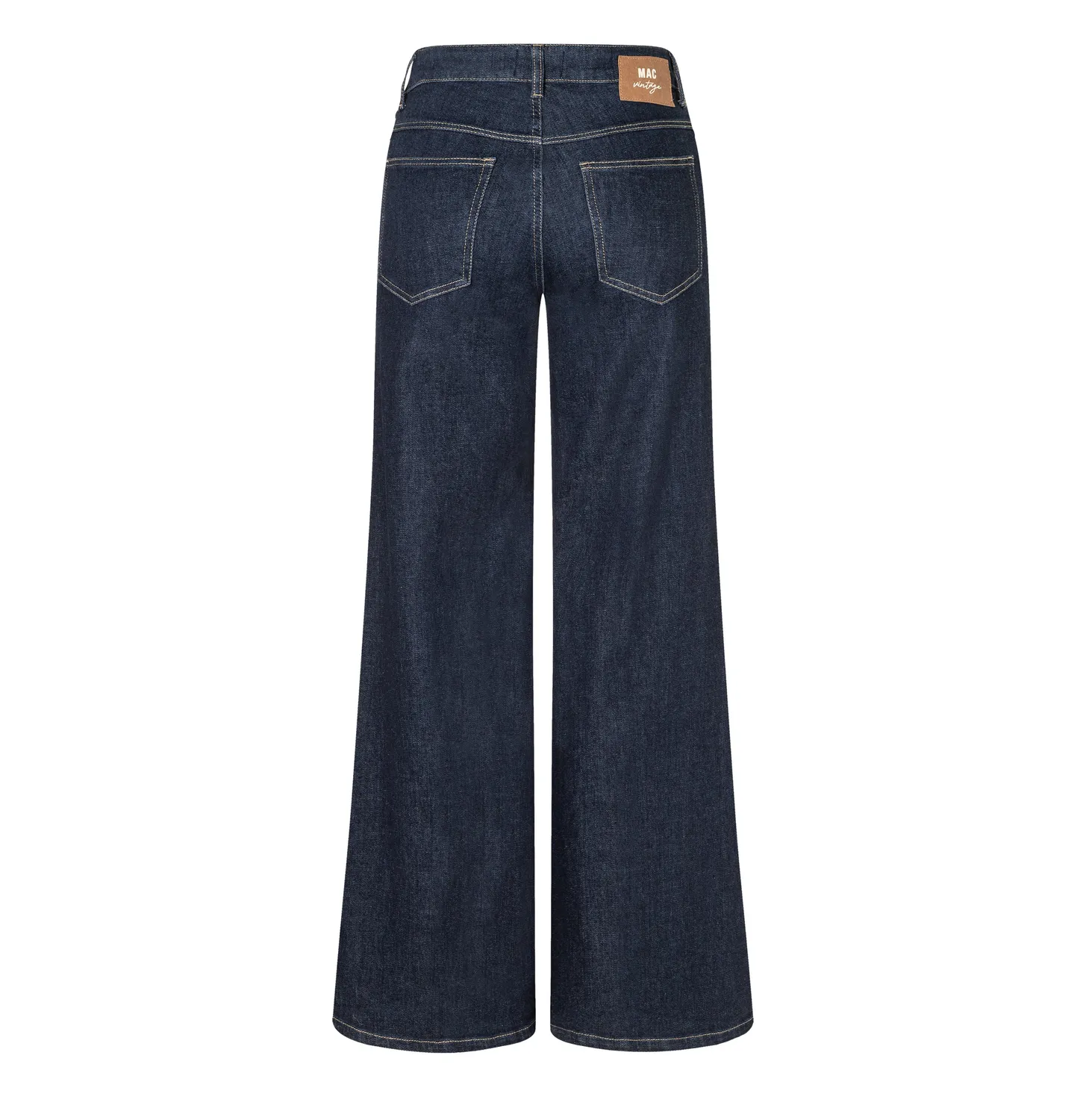 MAC Wide Flare jeans mørkeblå vintage stretch