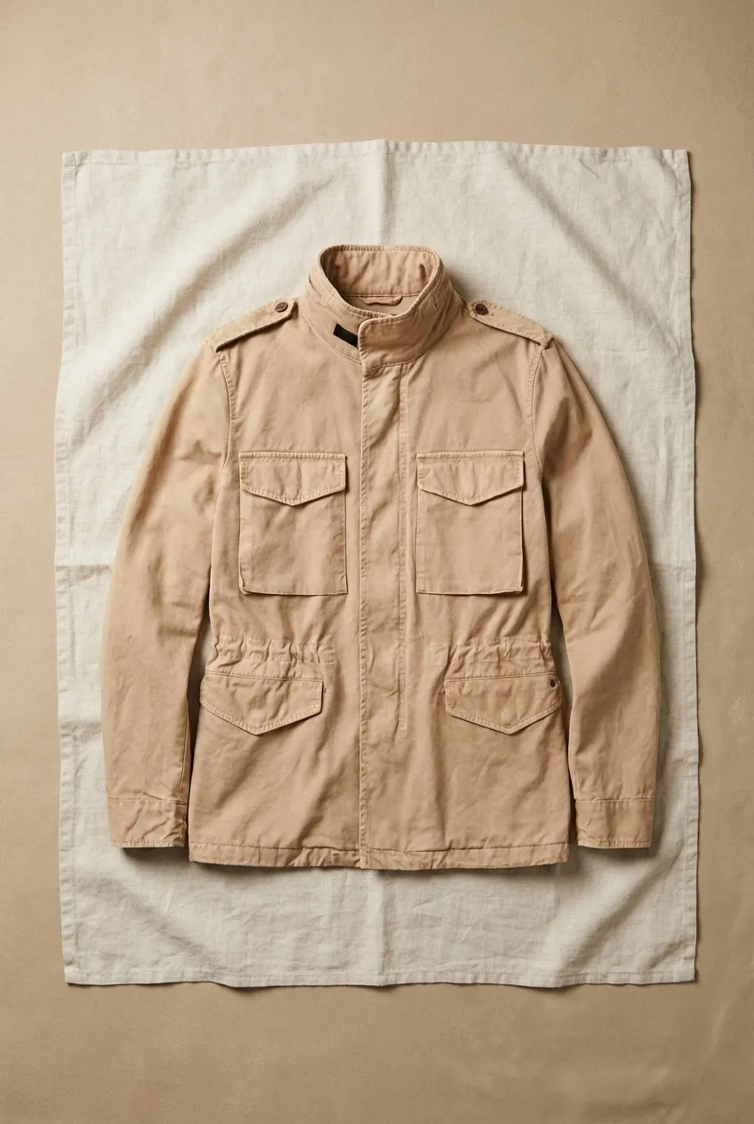Mason's M74 Field jakke beige oxford bomuld