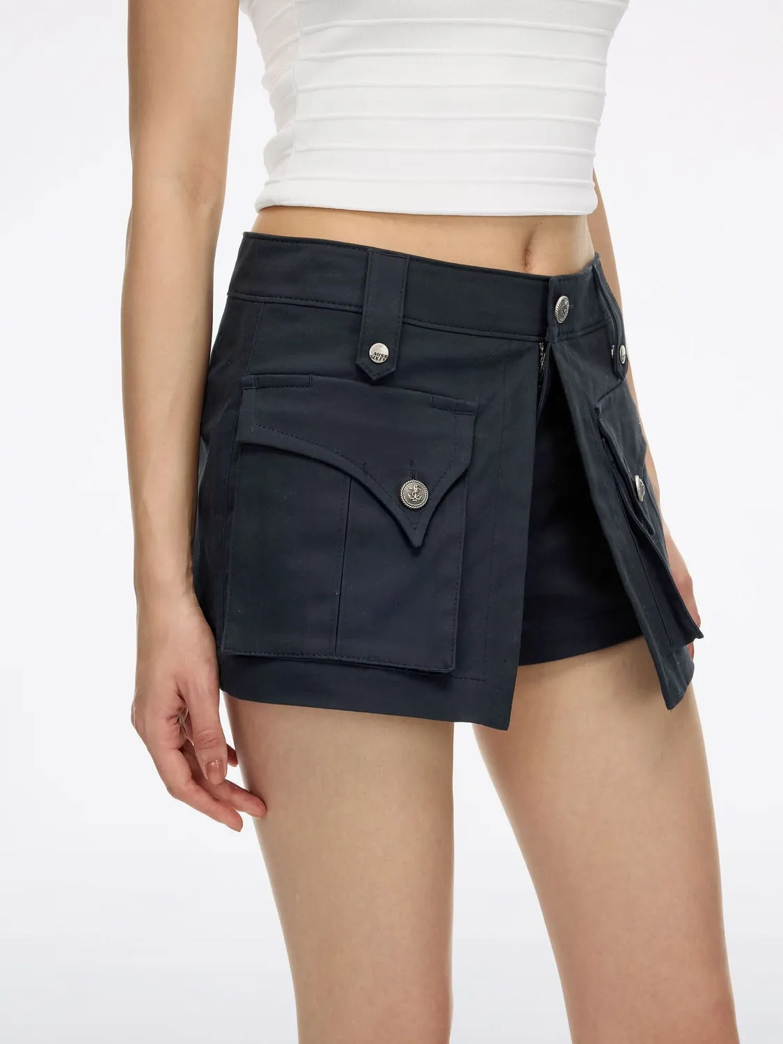 Miss Sixty cargo skort navy stretch lommer