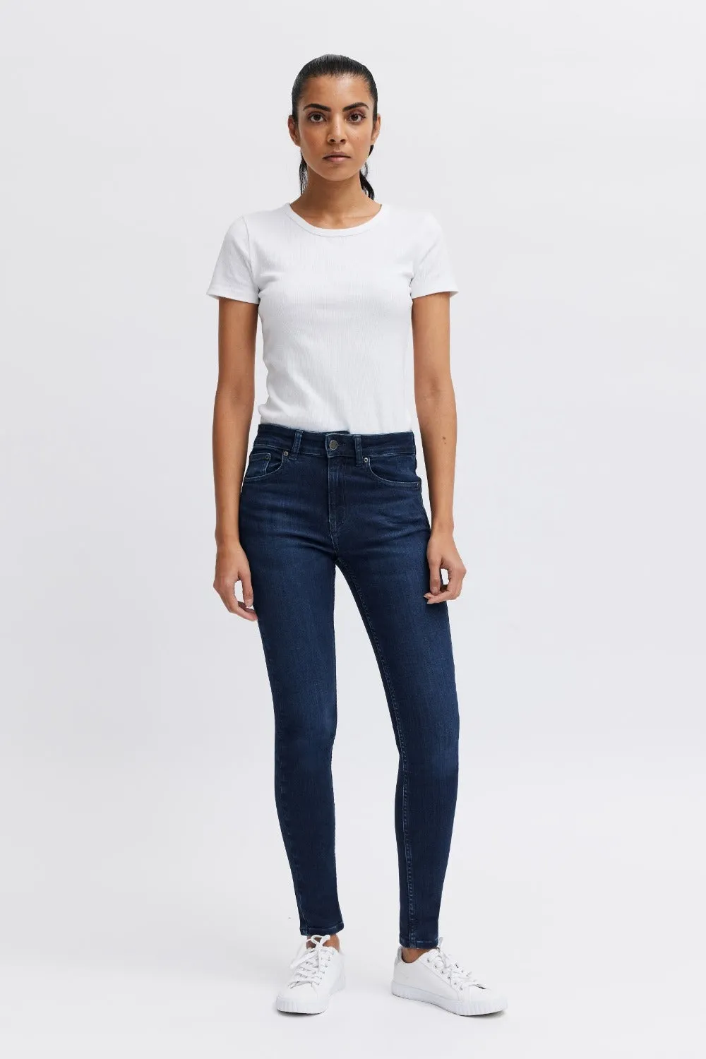 Organsk Breeze Spring Rain S slim jeans dybblå stretch