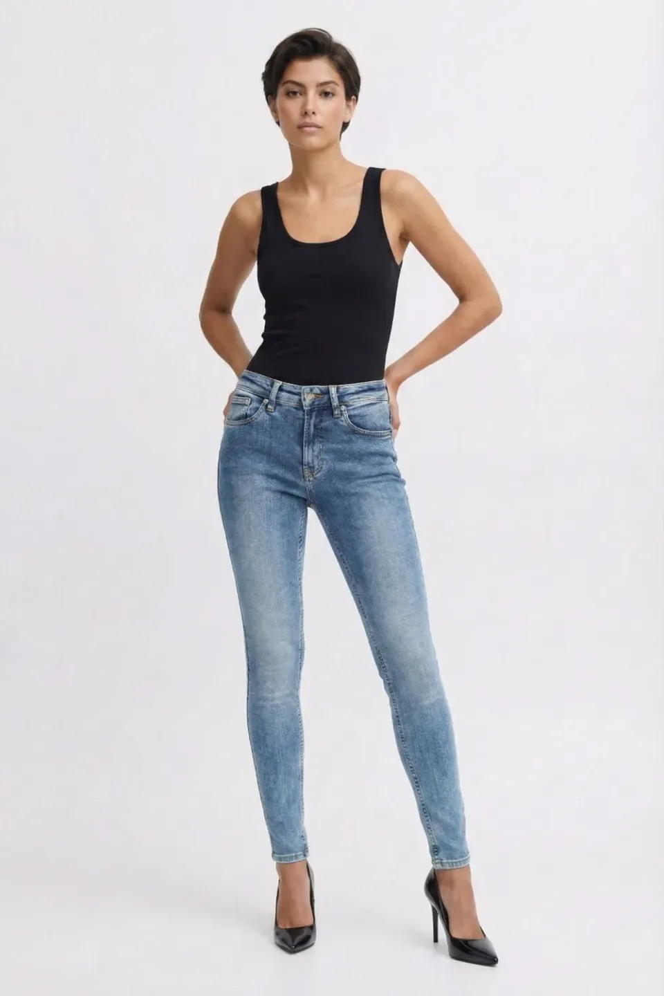 Organsk Breeze Sinless Grace slim jeans lyseblå