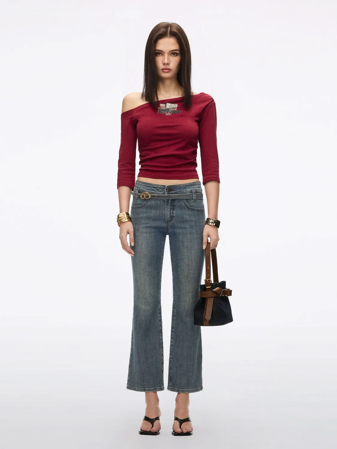Miss Sixty Logo flare jeans mørkeblå stretch