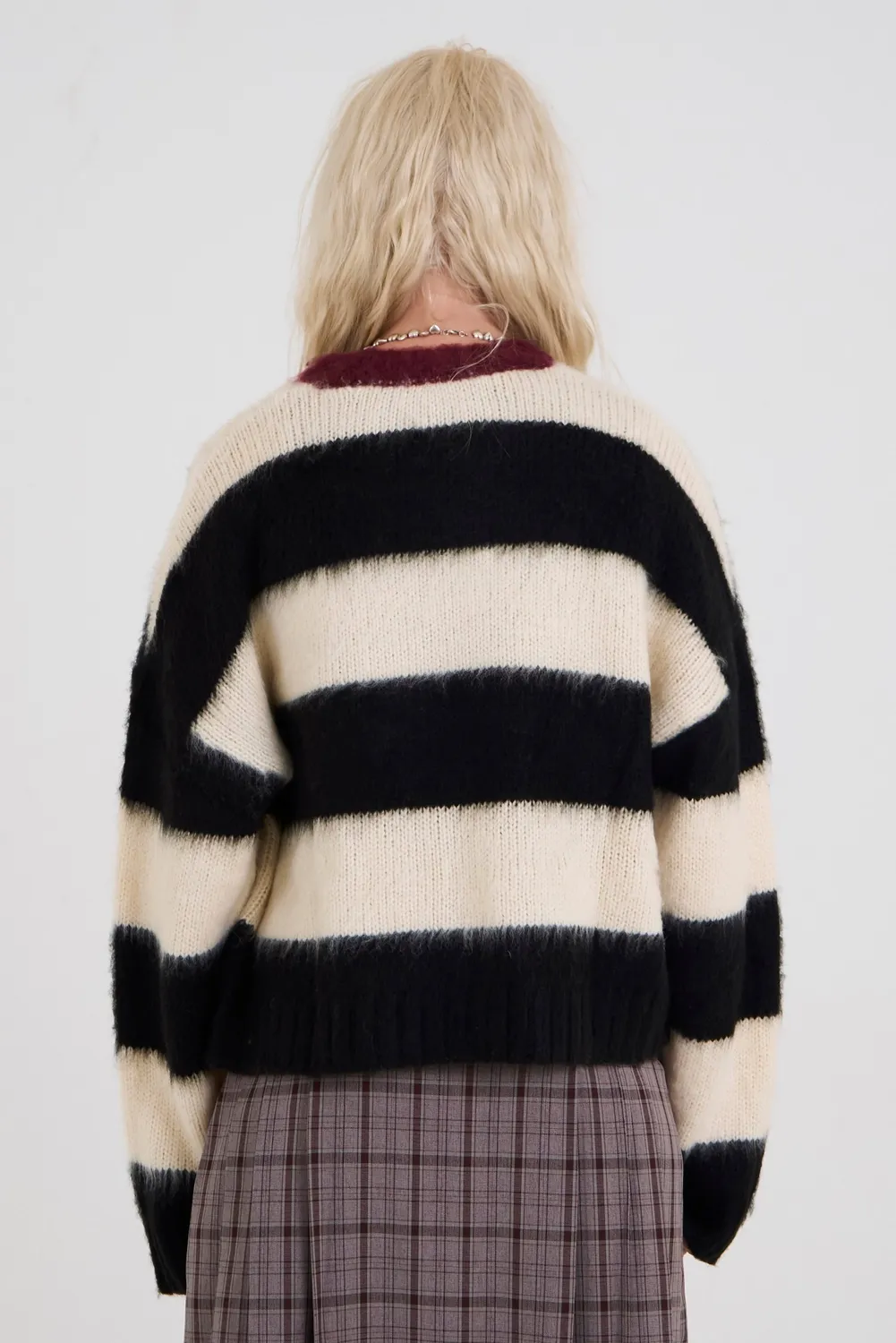 THE RAGGED PRIEST Tragic strik stribet fluffy oversize