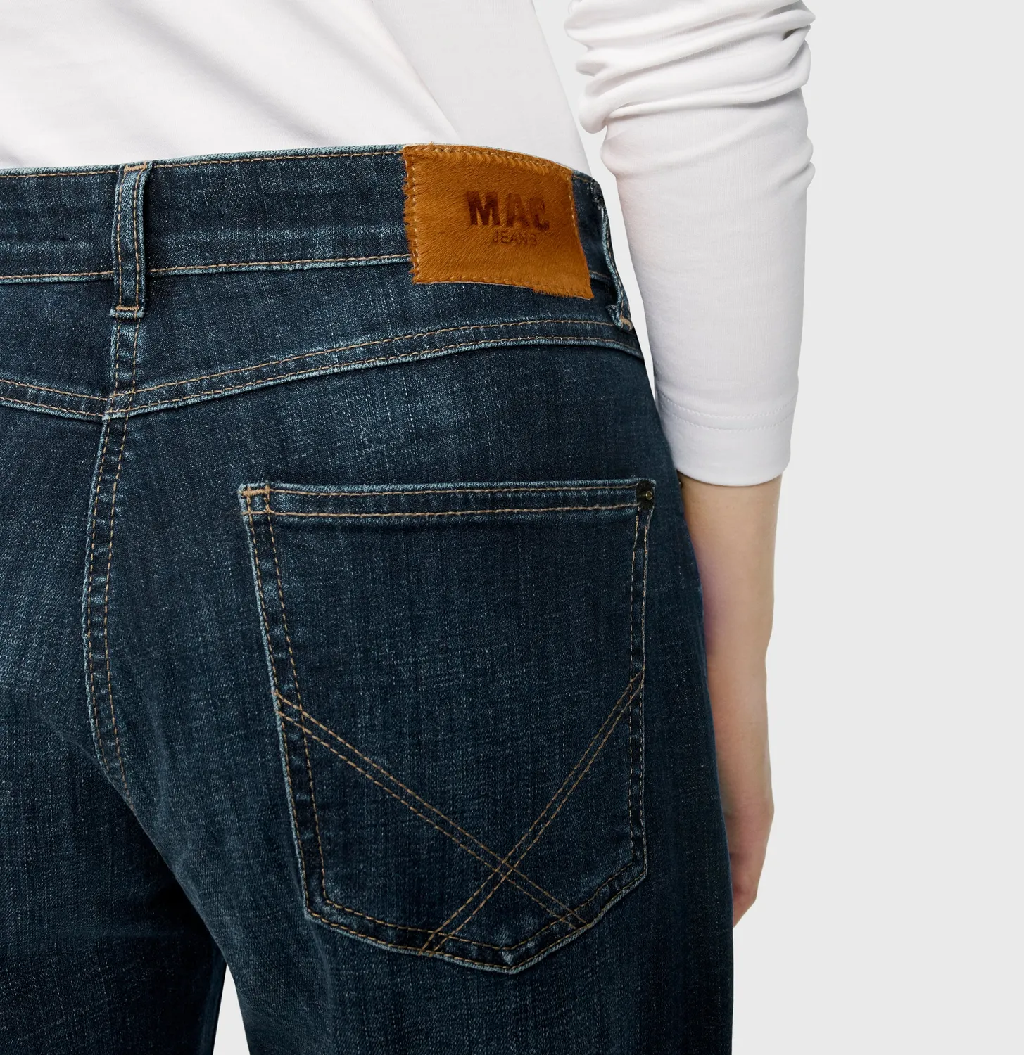 MAC Gina Straight 5877-90-0363L jeans mørkeblå