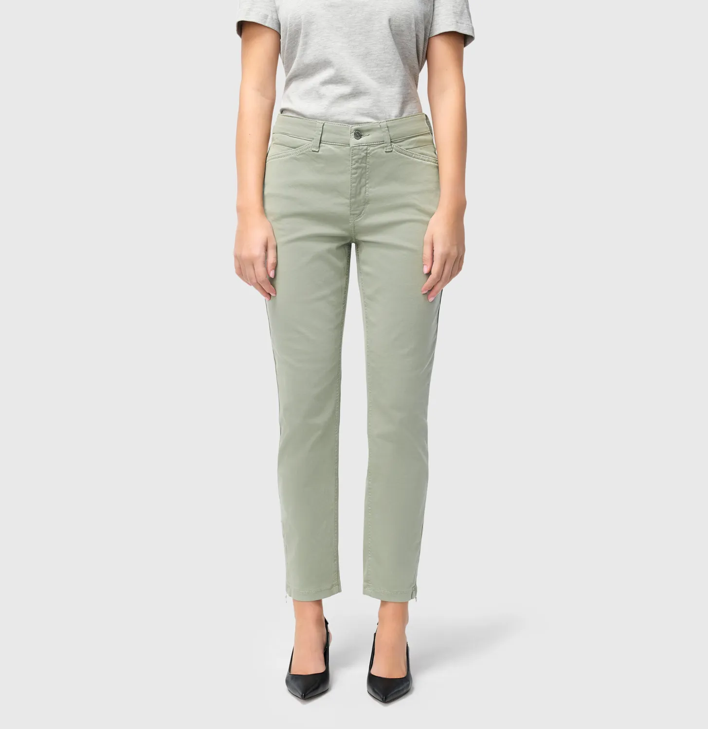 MAC Dream Chic jeans grøn slim cropped