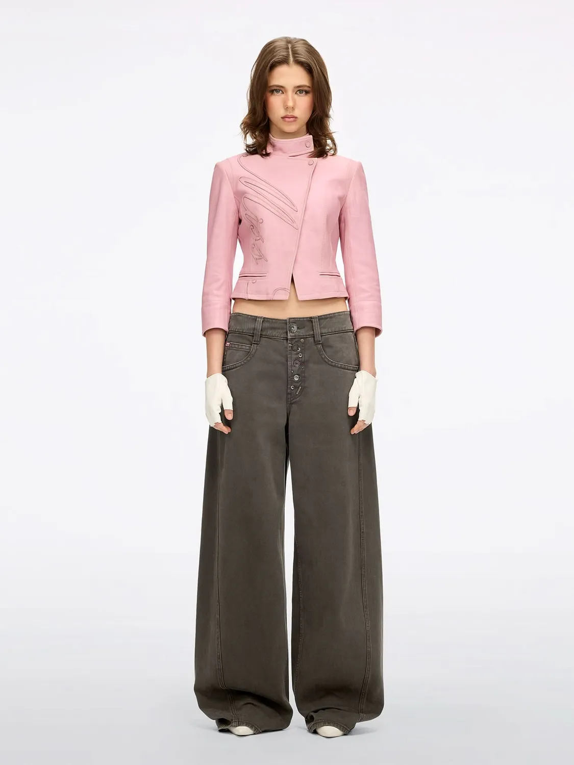 Miss Sixty Barrel jeans brune knapper foran