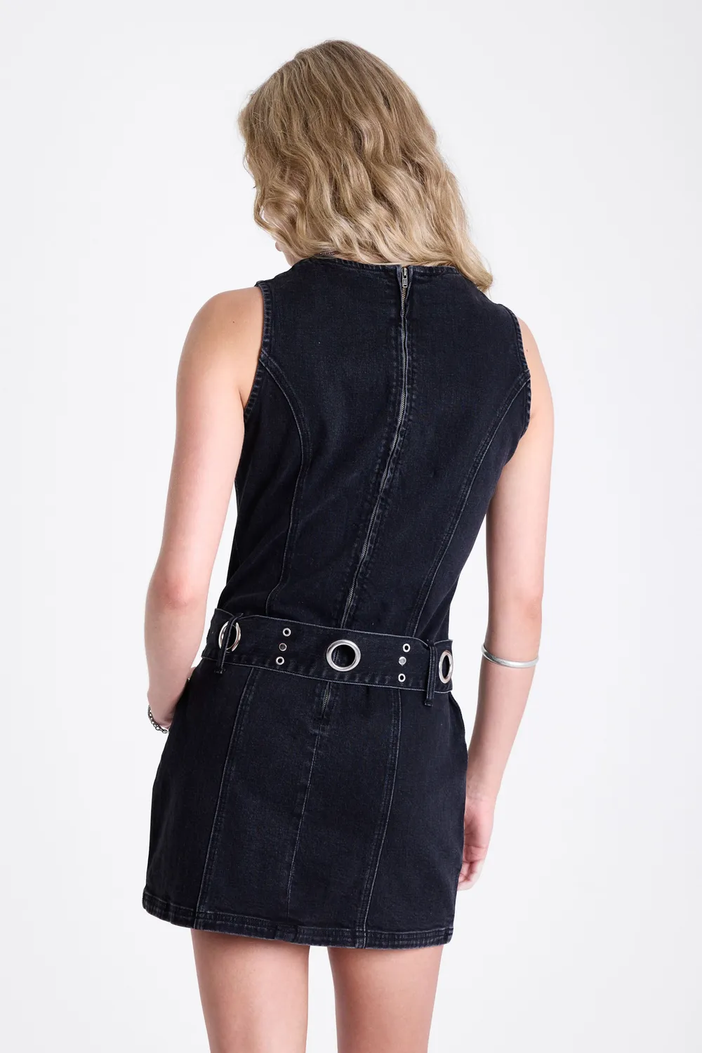 The Ragged Priest Winx Black Denim Mini kjole sort