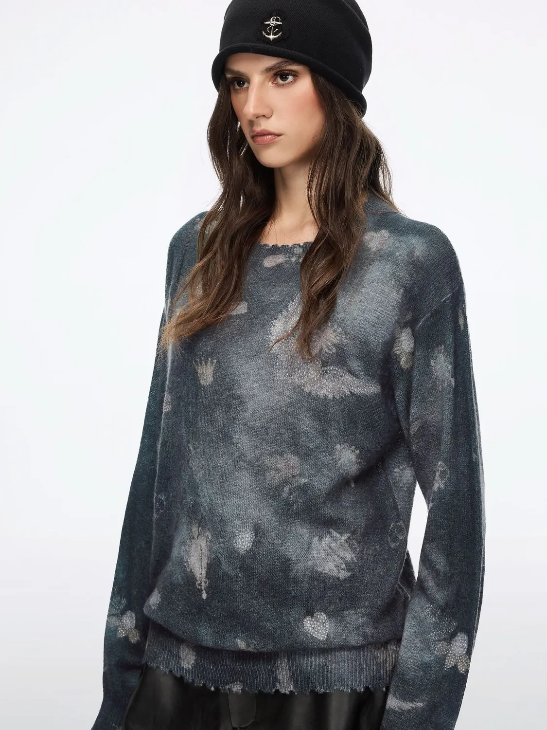 Miss Sixty Cashmere striktrøje black fog rhinsten